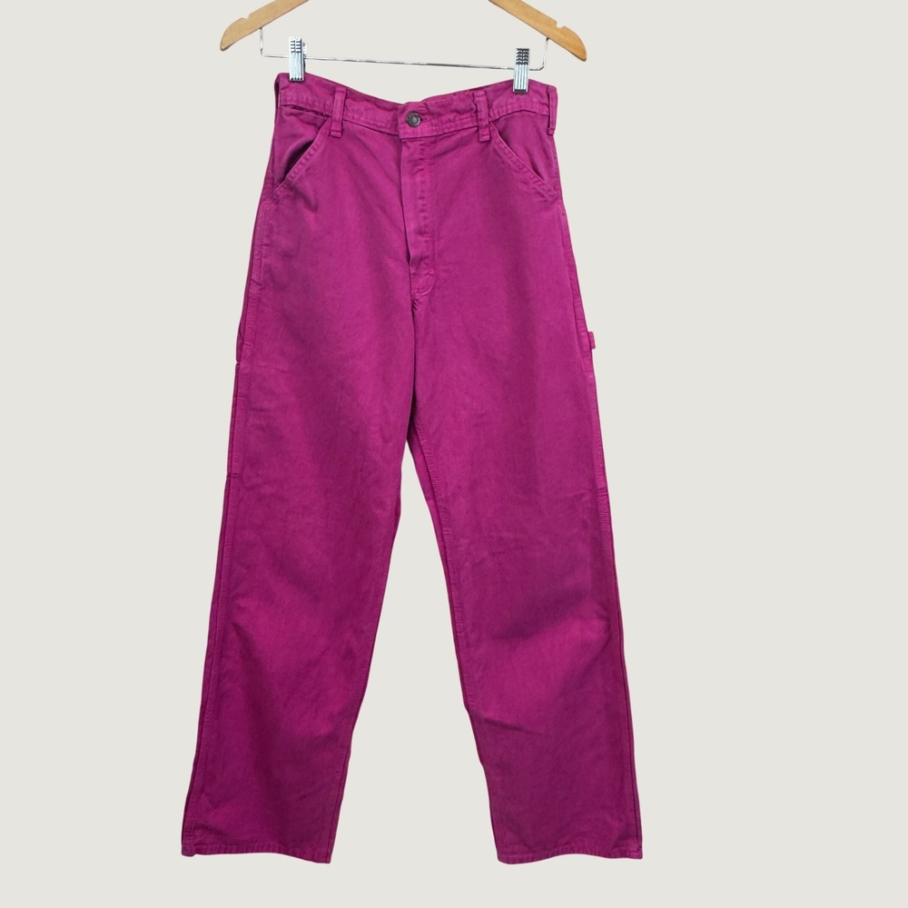 Khaki Jungle Carpenter Pants 26 Pink Vintage Workwear Utility Skater Made in USA